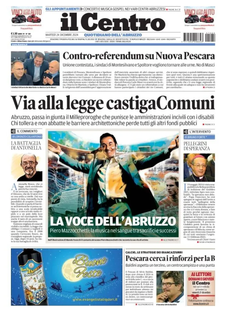 Prima-pagina-il centro-oggi-edizione-del-2024-12-24